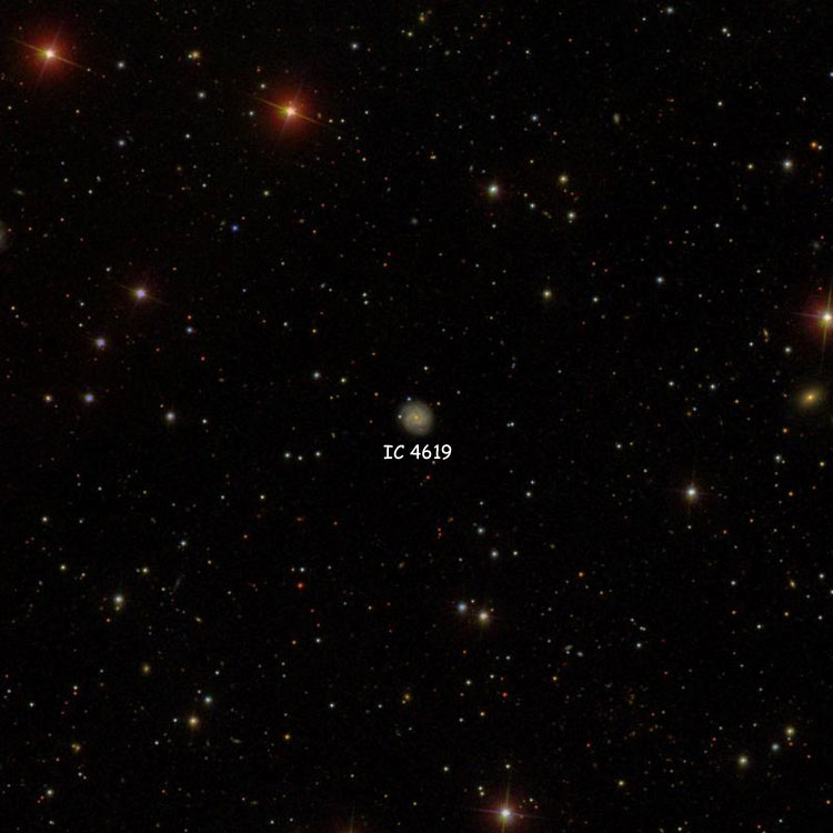 SDSS image of region near spiral galaxy IC 4619
