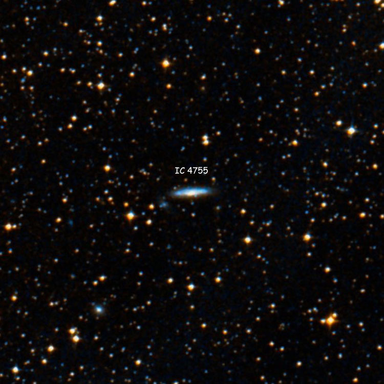 DSS image of region near spiral galaxy IC 4755
