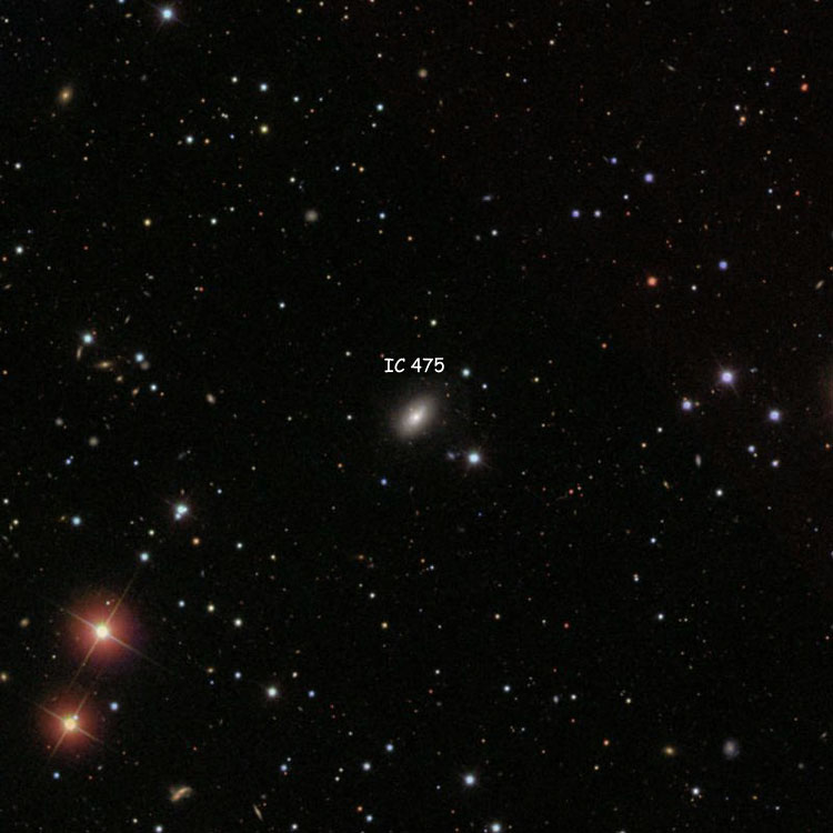 SDSS image of region near spiral galaxy IC 475
