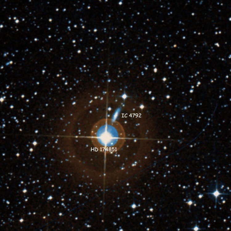 DSS image of region near spiral galaxy IC 4792