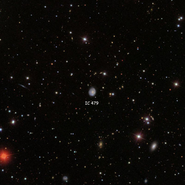SDSS image of region near spiral galaxy IC 479