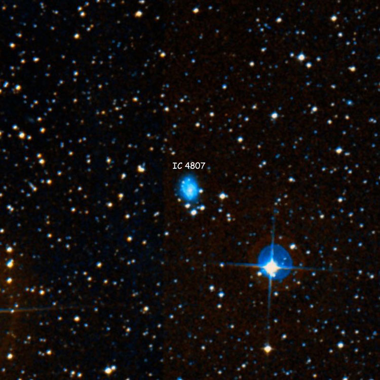DSS image of region near spiral galaxy IC 4807