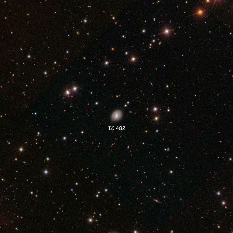 SDSS image of region near spiral galaxy IC 482