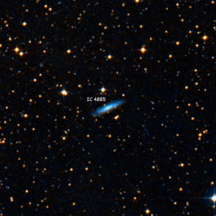 DSS image of region near spiral galaxy IC 4885