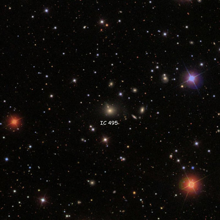 SDSS image of region near elliptical galaxy IC 495