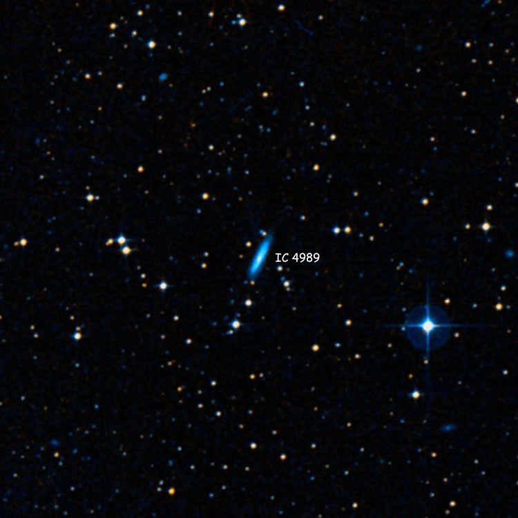DSS image of region near spiral galaxy IC 4989