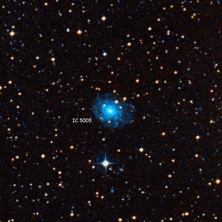 DSS image of region near spiral galaxy IC 5005