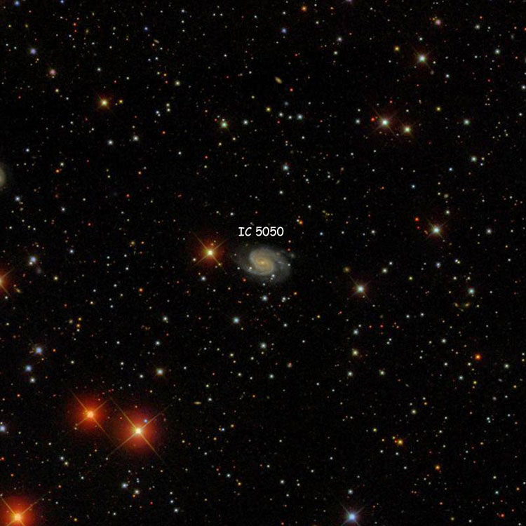 SDSS image of region near spiral galaxy IC 5050