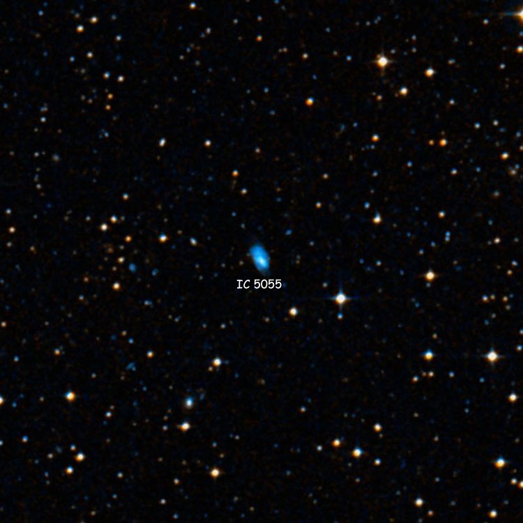 DSS image of region near spiral galaxy IC 5055