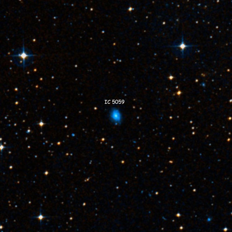 DSS image of region near spiral galaxy IC 5059