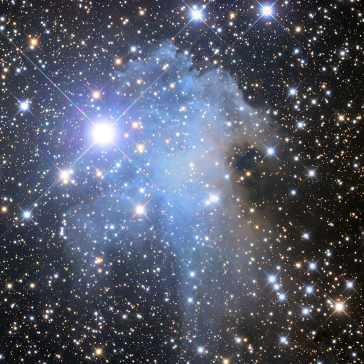 Caelum Observatory image of reflection nebula IC 5076