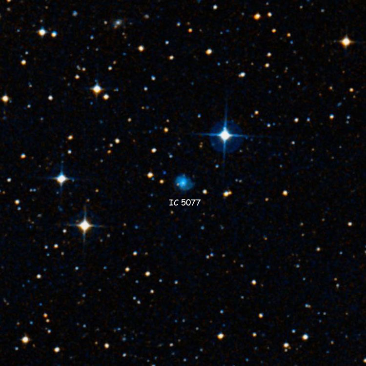 DSS image of region near spiral galaxy IC 5077