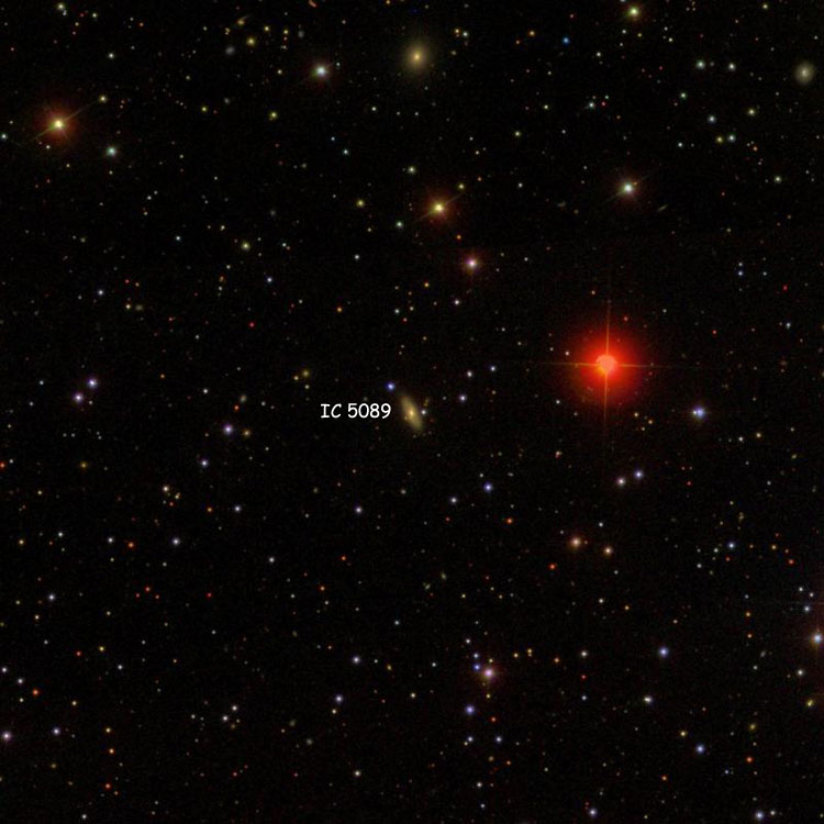 SDSS image of region near lenticular galaxy IC 5089