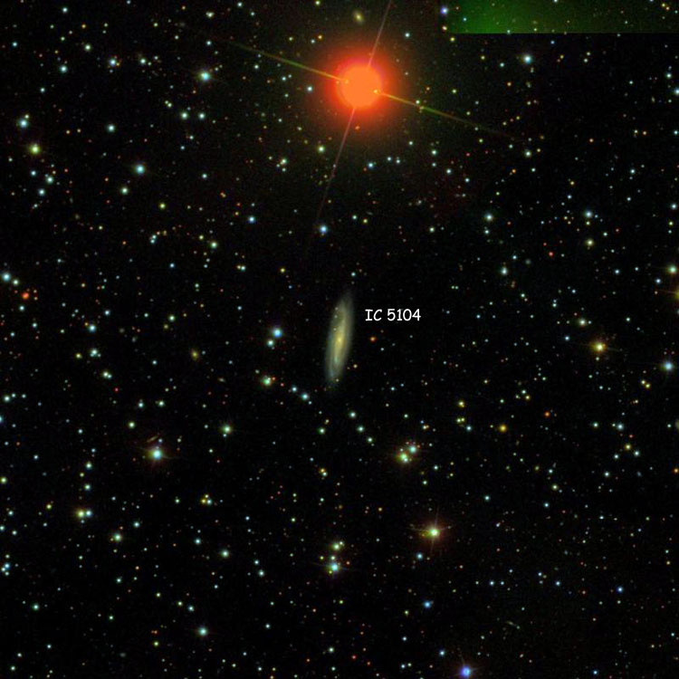 SDSS image of region near spiral galaxy IC 5104
