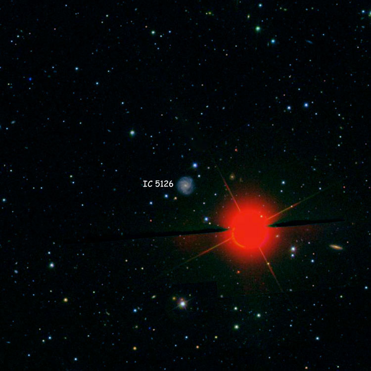 SDSS image of region near spiral galaxy IC 5126