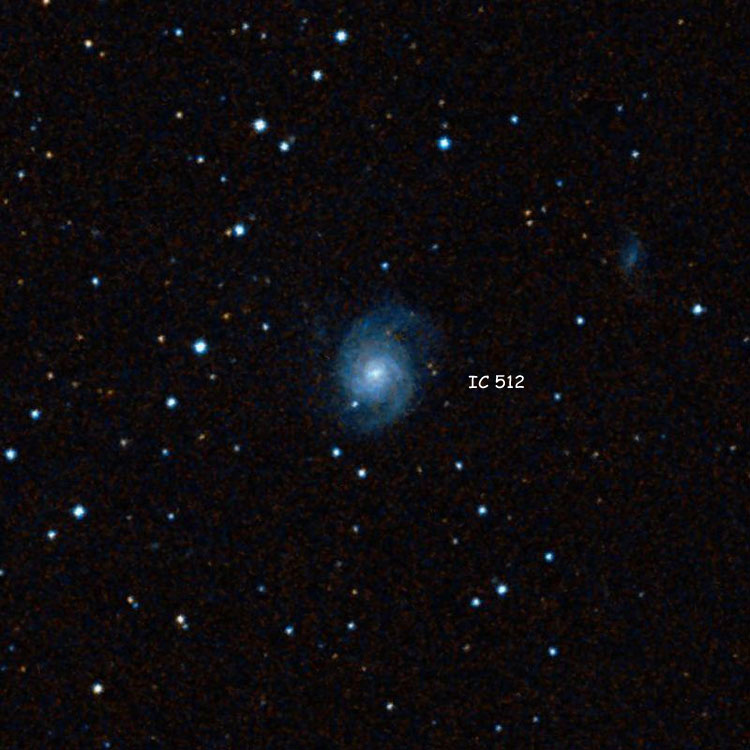 DSS image of region near spiral galaxy IC 512