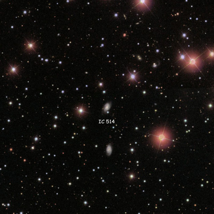 SDSS image of region near spiral galaxy IC 514