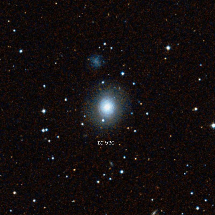 DSS image of region near spiral galaxy IC 520