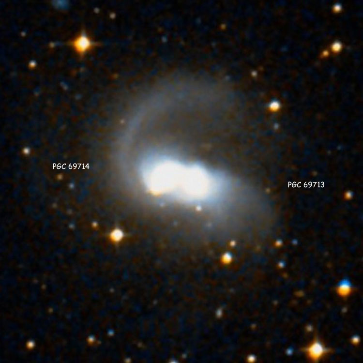 DSS image of the pair of galaxies that comprise IC 5250