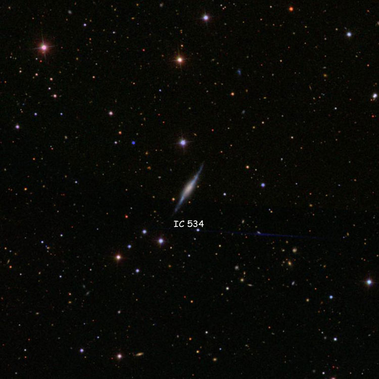 SDSS image of region near spiral galaxy IC 534