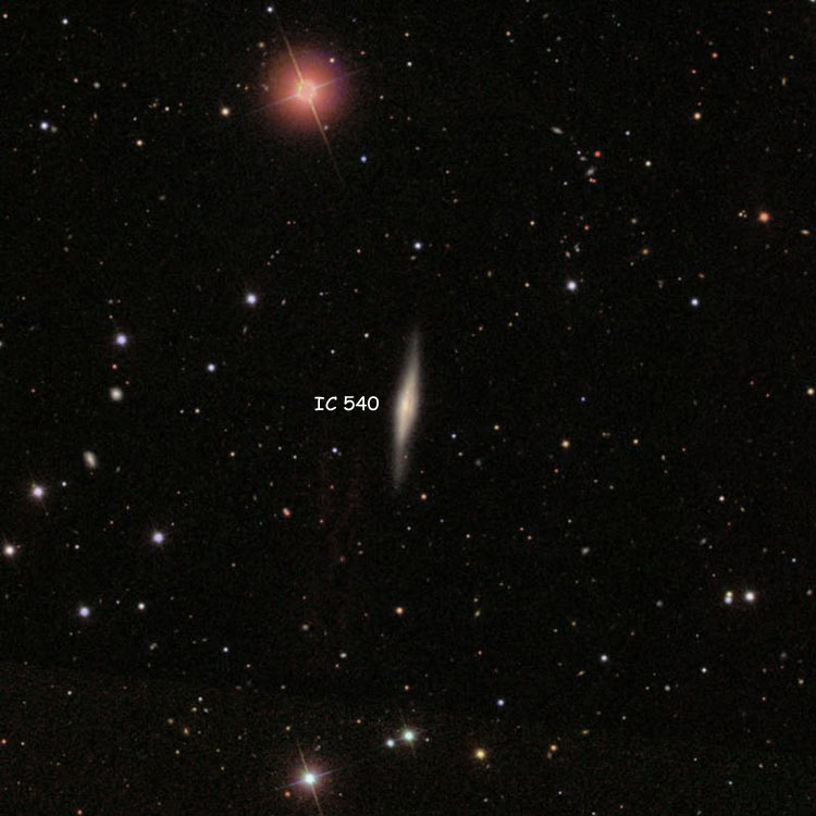 SDSS image of region near spiral galaxy IC 540