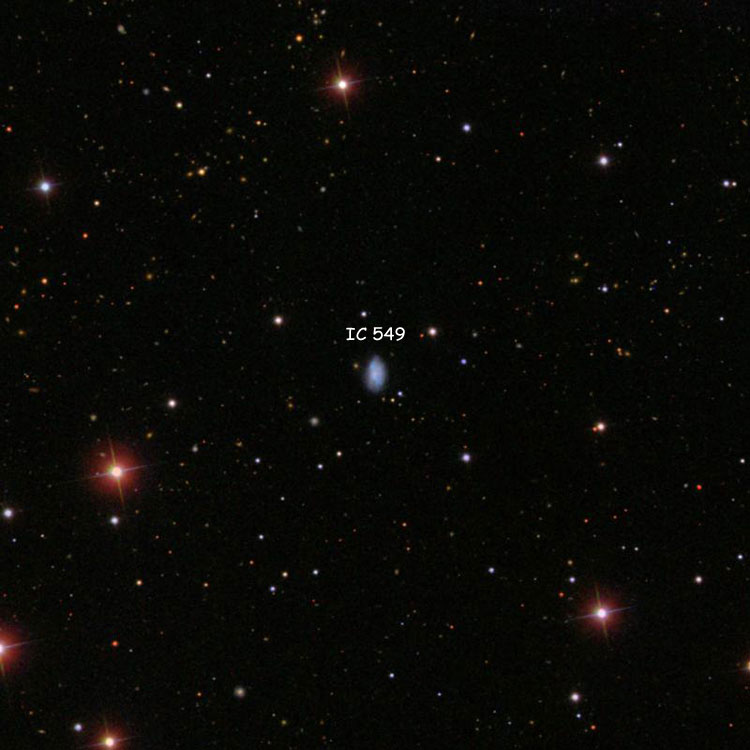 SDSS image of region near spiral galaxy IC 549