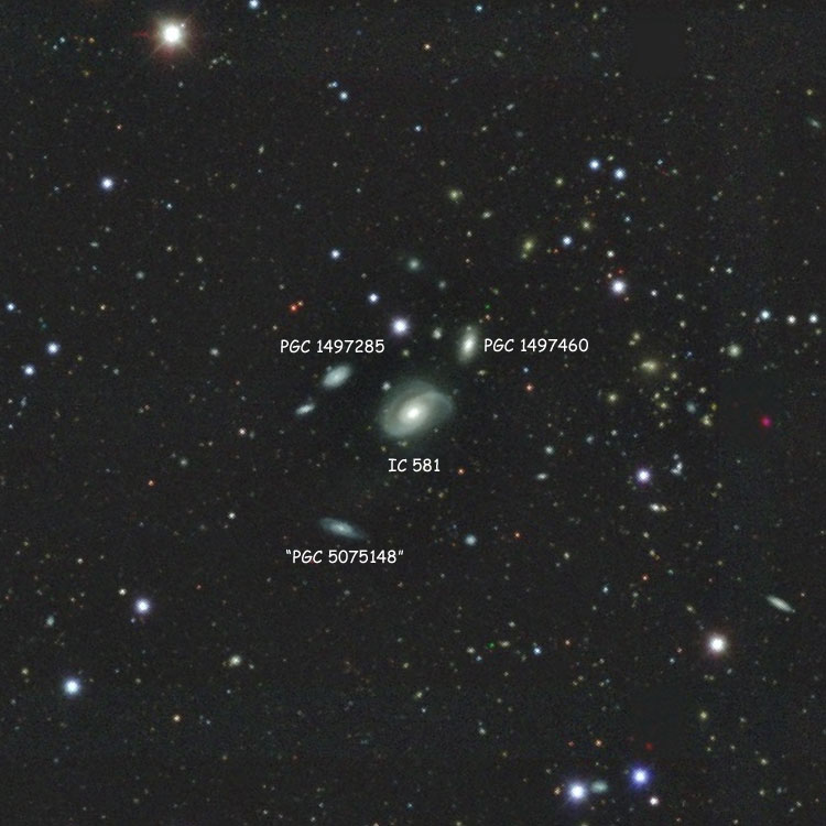 SDSS image of region near spiral galaxy IC 581