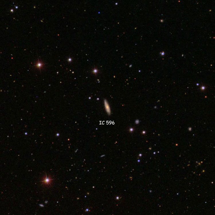 SDSS image of region near spiral galaxy IC 596