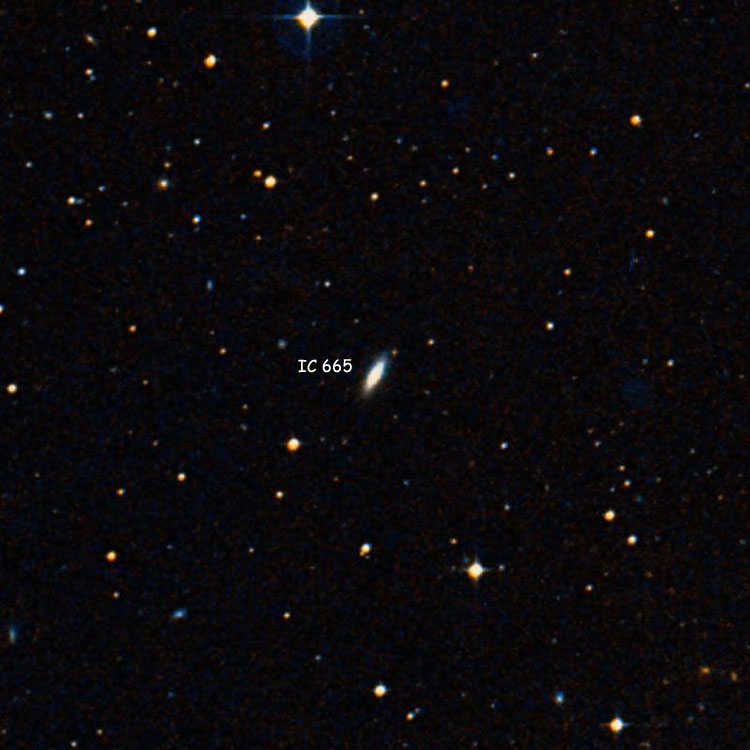 DSS image of region near spiral galaxy IC 665