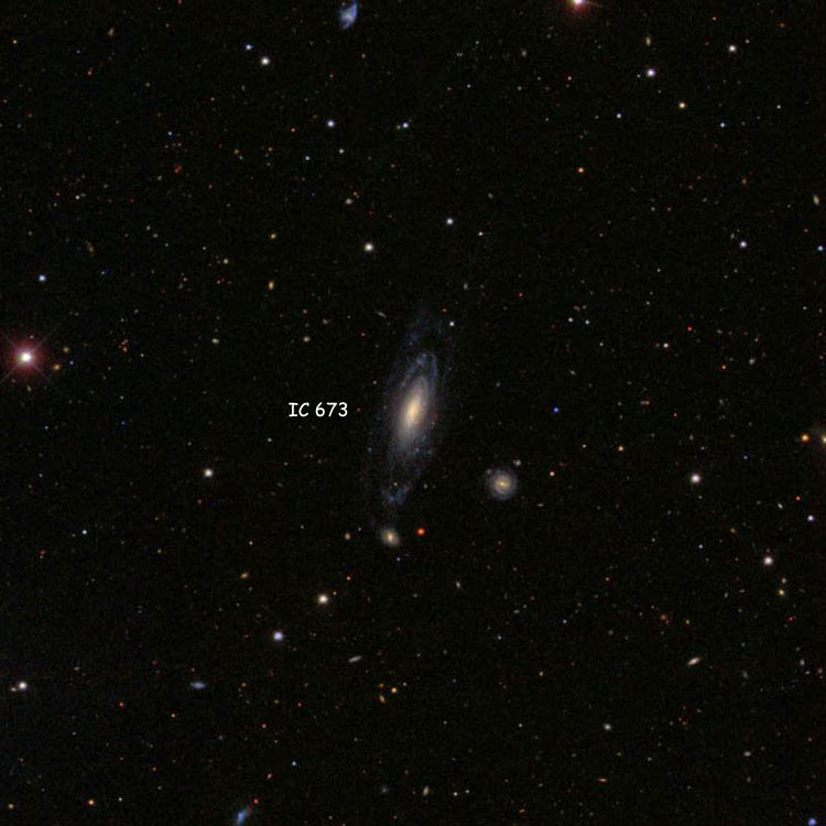 SDSS image of region near spiral galaxy IC 673
