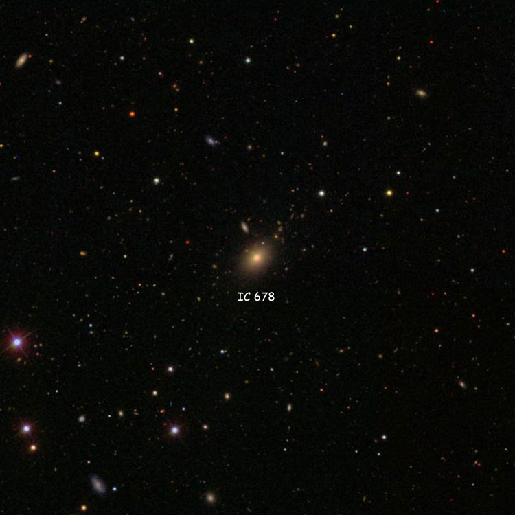 SDSS image of region near elliptical galaxy IC 678