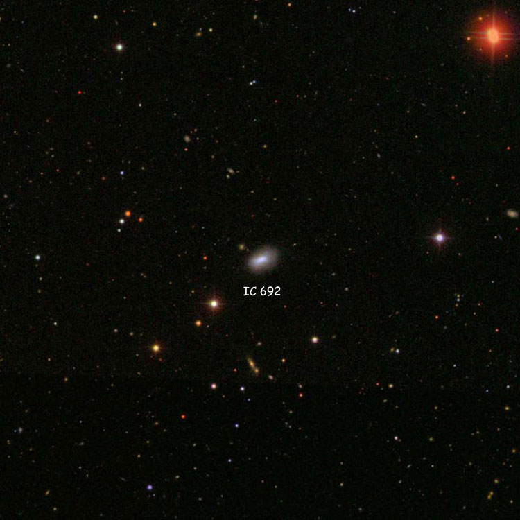 SDSS image of region near irregular galaxy IC 692