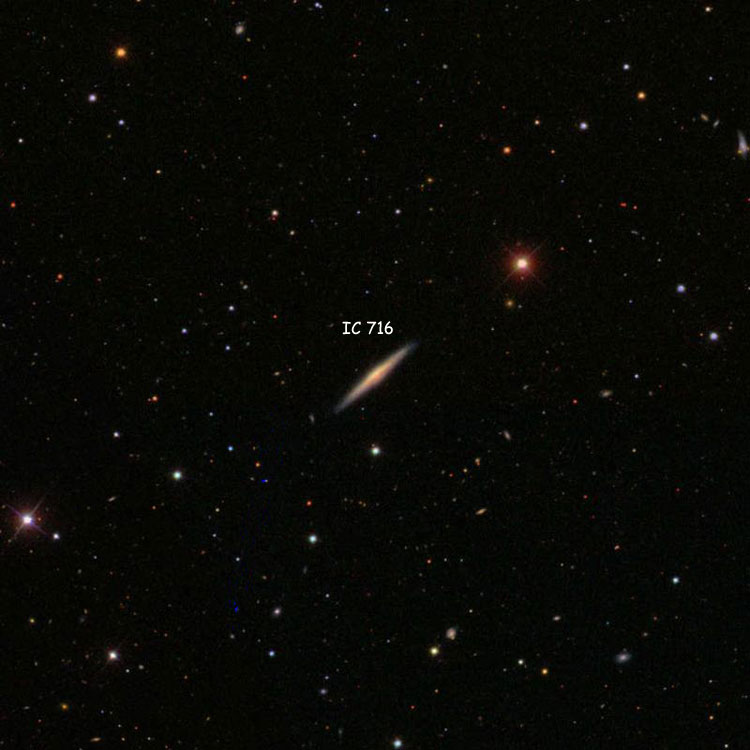 SDSS image of region near spiral galaxy IC 716