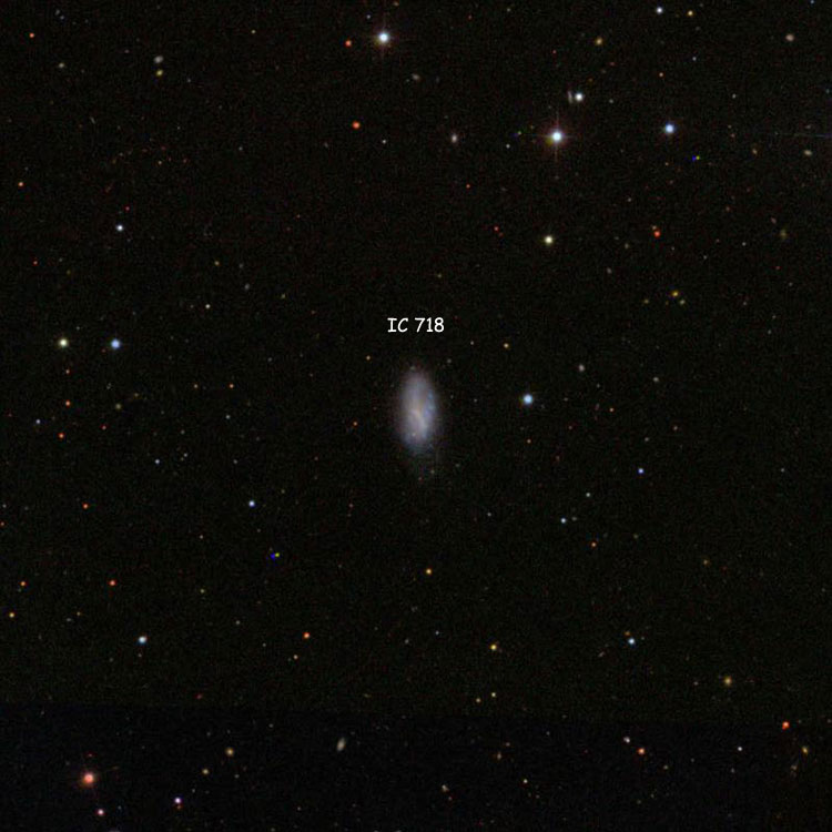 SDSS image of region near irregular galaxy IC 718