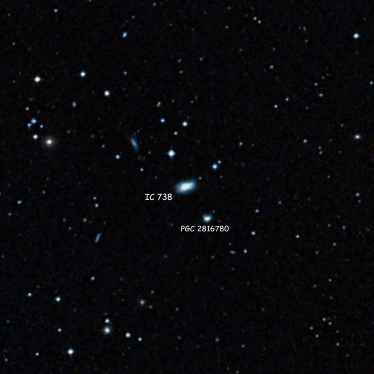 DSS image of region near spiral galaxy IC 738