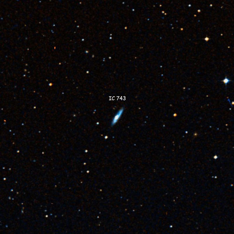 DSS image of region near spiral galaxy IC 743