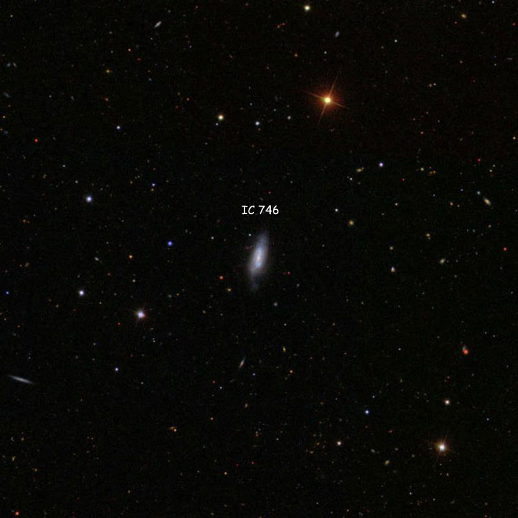 SDSS image of region near spiral galaxy IC 746