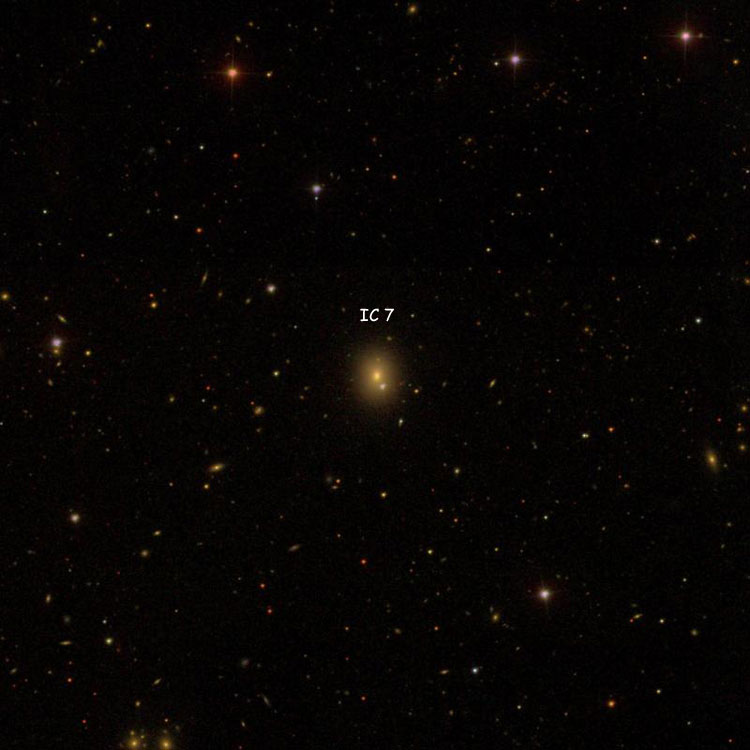 SDSS image of region near lenticular galaxy IC 7