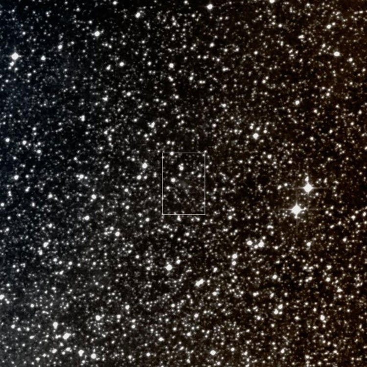 DSS image of region near globular cluster Liller 1 shows no hint of its existence