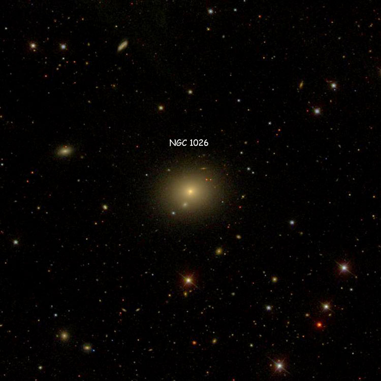 SDSS image of region near lenticular galaxy NGC 1026