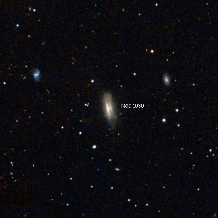 DSS image of region near spiral galaxy NGC 1030