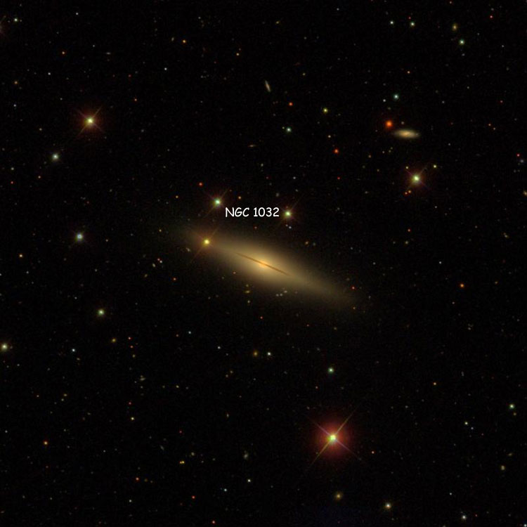 SDSS image of region near lenticular galaxy NGC 1032