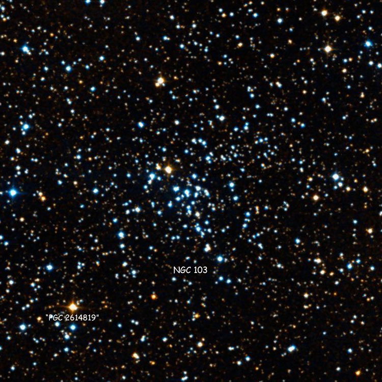 DSS image of region near open cluster NGC 103