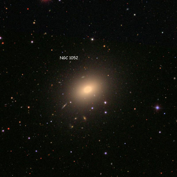 SDSS image of region near elliptical galaxy NGC 1052