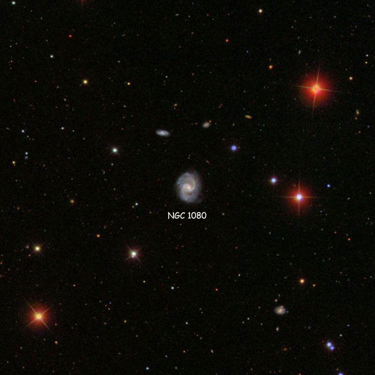 SDSS image of region near spiral galaxy NGC 1080