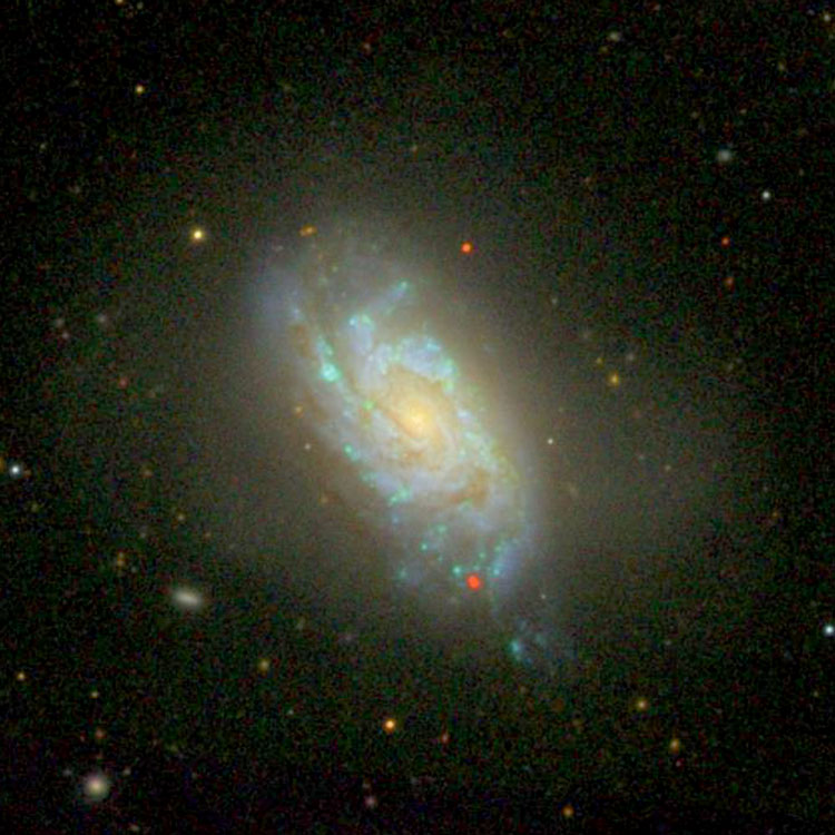 SDSS image of spiral galaxy NGC 1084 and its faint outer extensions