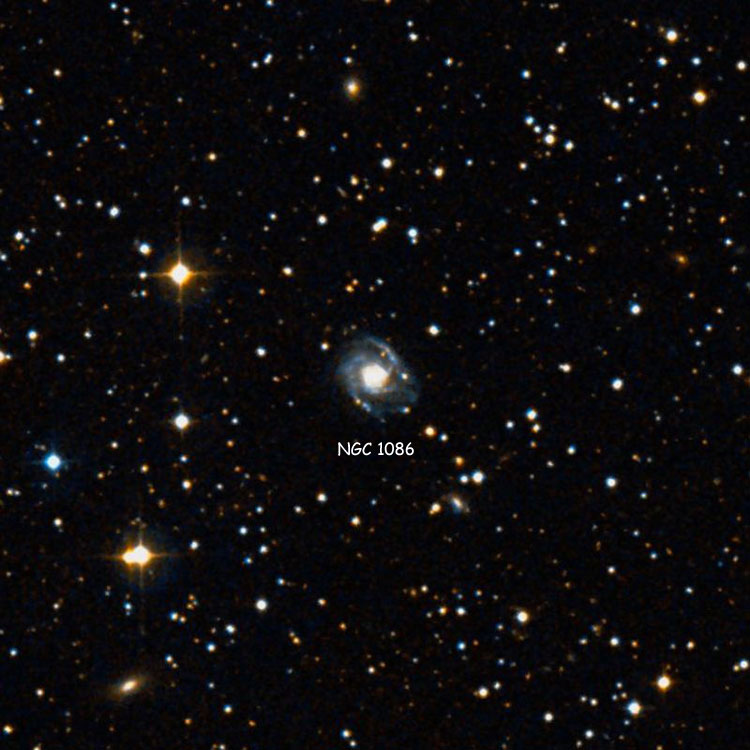DSS image of region near spiral galaxy NGC 1086