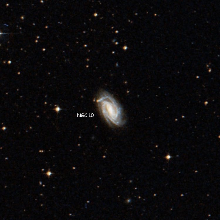 DSS image of region near spiral galaxy NGC 10