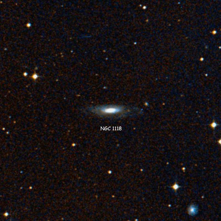 DSS image of region near spiral galaxy NGC 1118