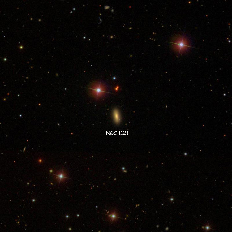 SDSS image of region near lenticular galaxy NGC 1121